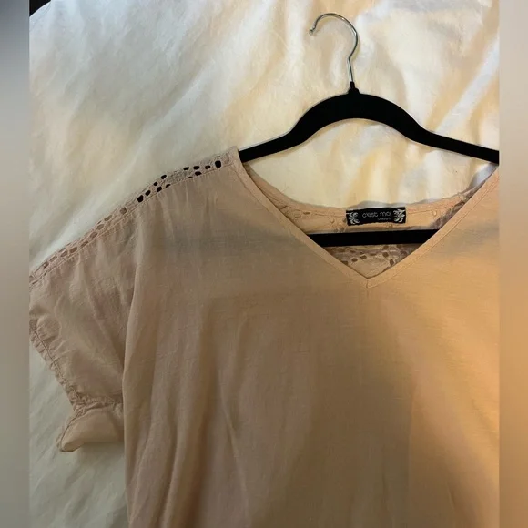 Pastel Pink Floral Detail Top - Made in Italy - Picture 4 of 7